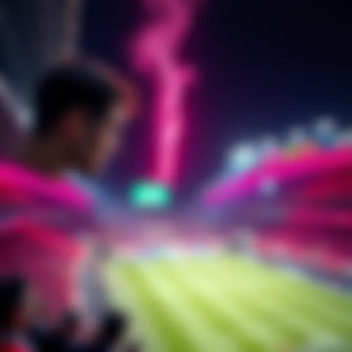 Electrifying Match Atmosphere The vibrant atmosphere of a UEFA Champions League match