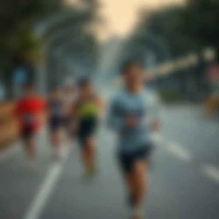 Athletes enjoying a group run in Gyeonggi-do