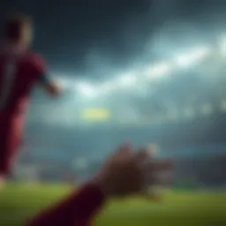 Exciting football match atmosphere