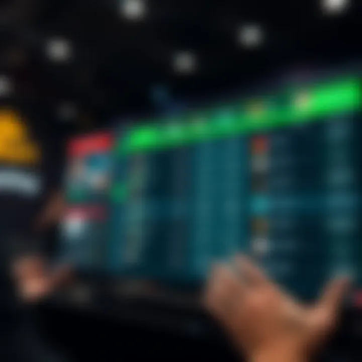 A sophisticated digital interface showcasing betting options