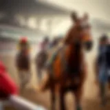 Historical depiction of horse racing events