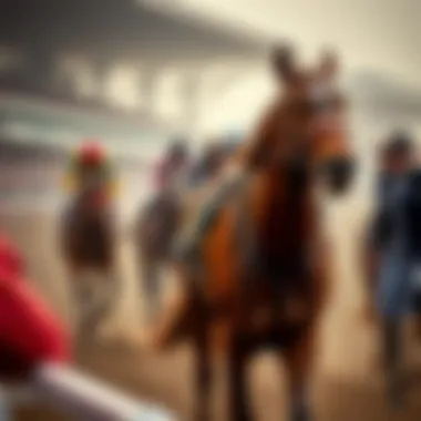 Historical depiction of horse racing events