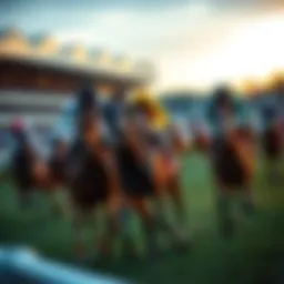 Vibrant horse racing scene