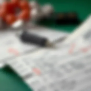 A close-up of a betting slip with strategic annotations