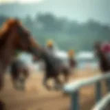Thoroughbred horse racing scene