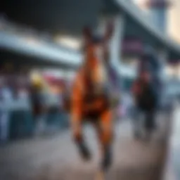 Thoroughbred horse racing at a prestigious track