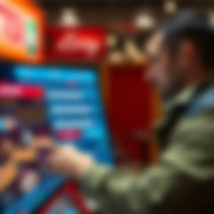 User engaging with a lottery site interface