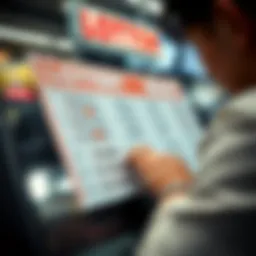 Visual representation of lottery ticket selection