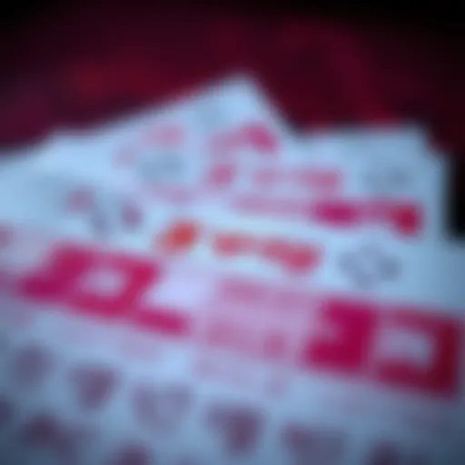 A close-up of lottery tickets showing 3rd place winnings