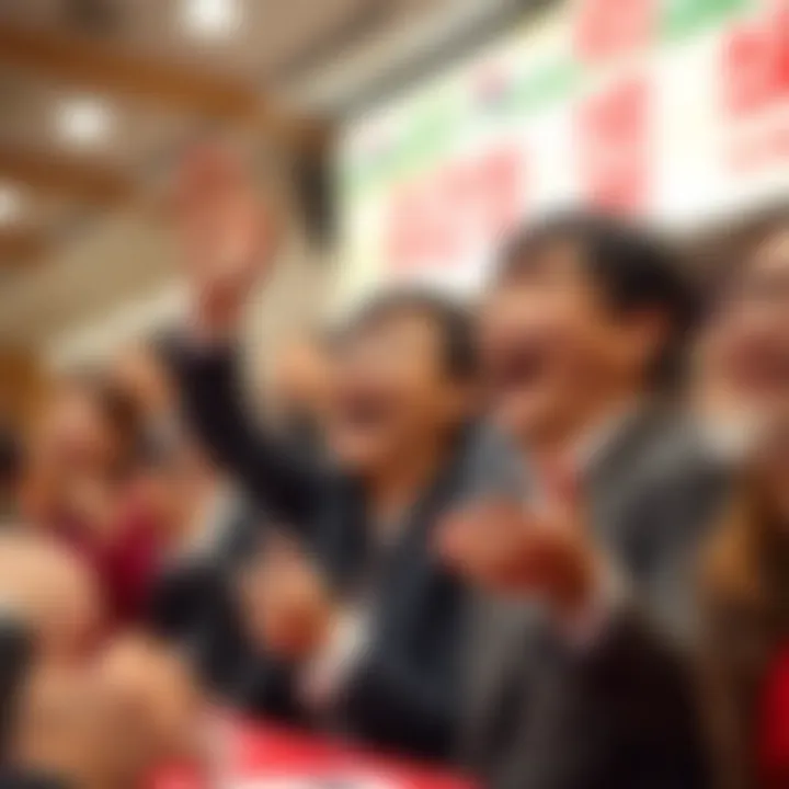 Excitement of the Lotto 6/45 Drawing Lotto 6/45 drawing event in South Korea