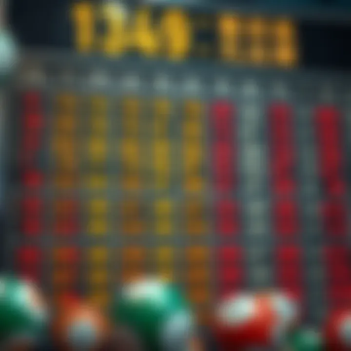 A chart displaying historical winning numbers and their patterns