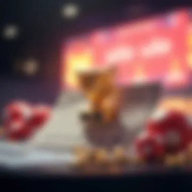 A symbolic representation of lottery tickets and a winning announcement