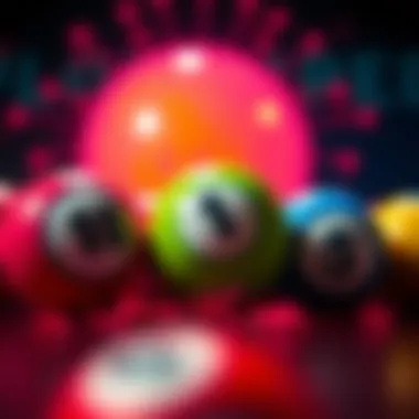 An intricate depiction of lottery balls in vibrant colors