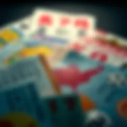 A visual representation of lottery tickets from around the world