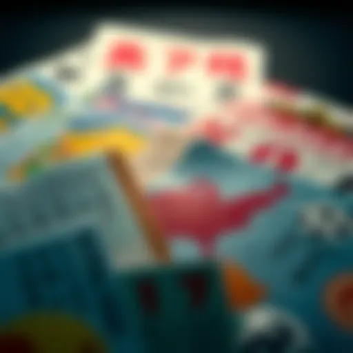 A visual representation of lottery tickets from around the world