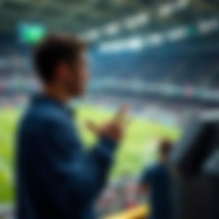 A user engaging with a soccer viewing platform interface