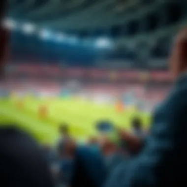 Fan enjoying sports on a digital device