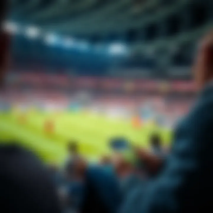 Fan enjoying sports on a digital device