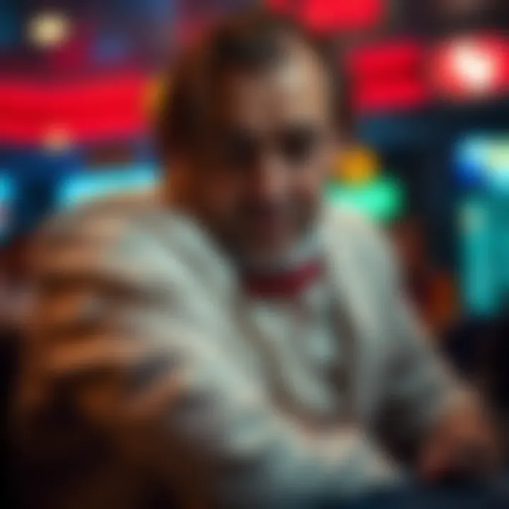 Depiction of symptoms related to gambling addiction