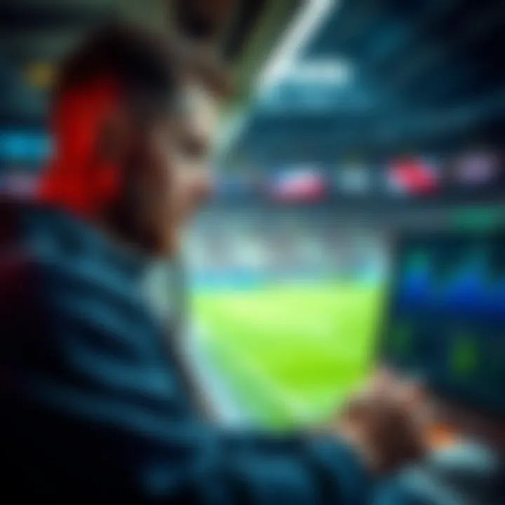 User engaging with analytics tools for sports betting